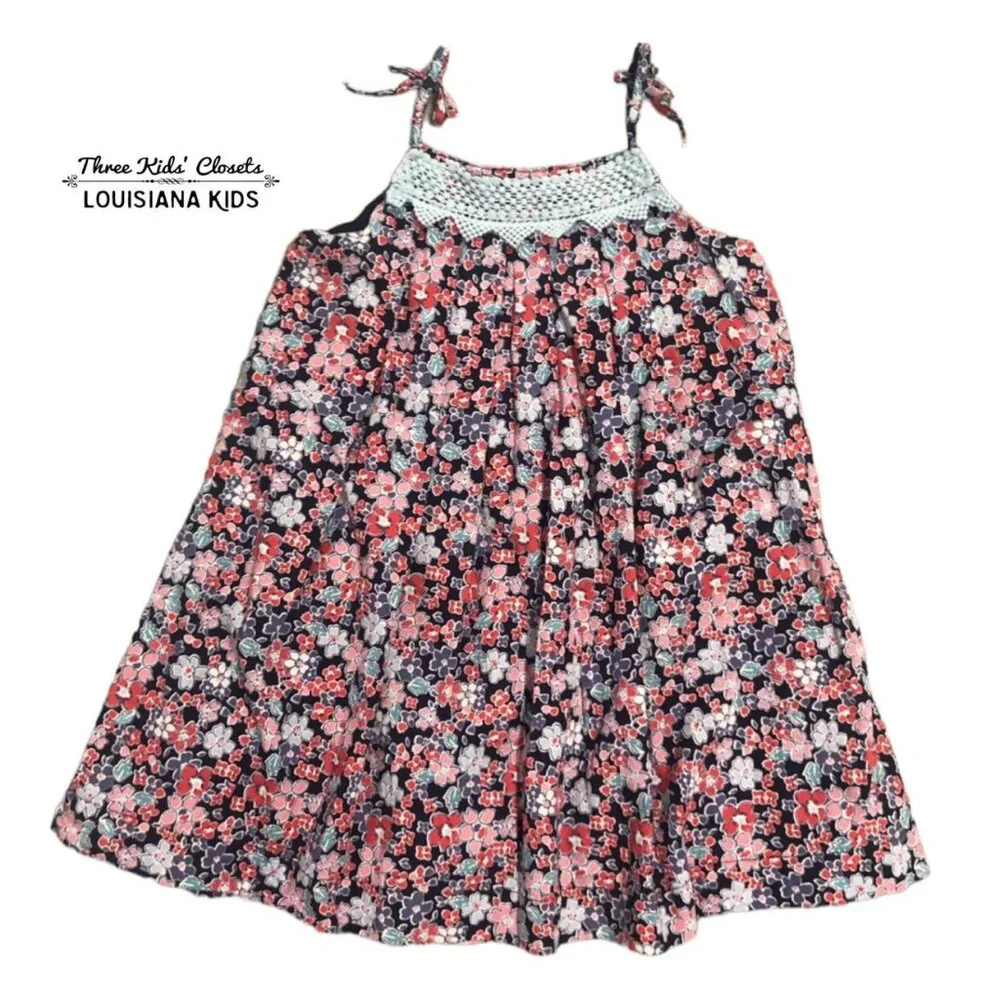Genuine Kids 5T Floral & Crochet Dress